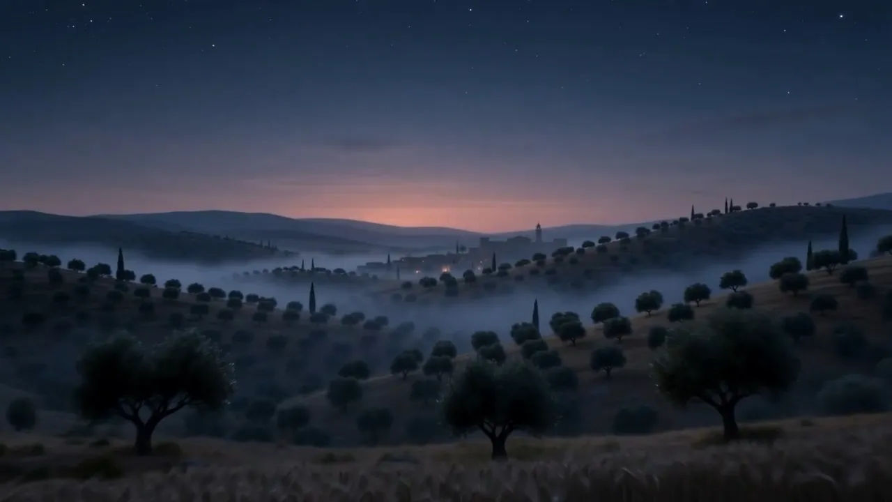 The first gray light over the hills