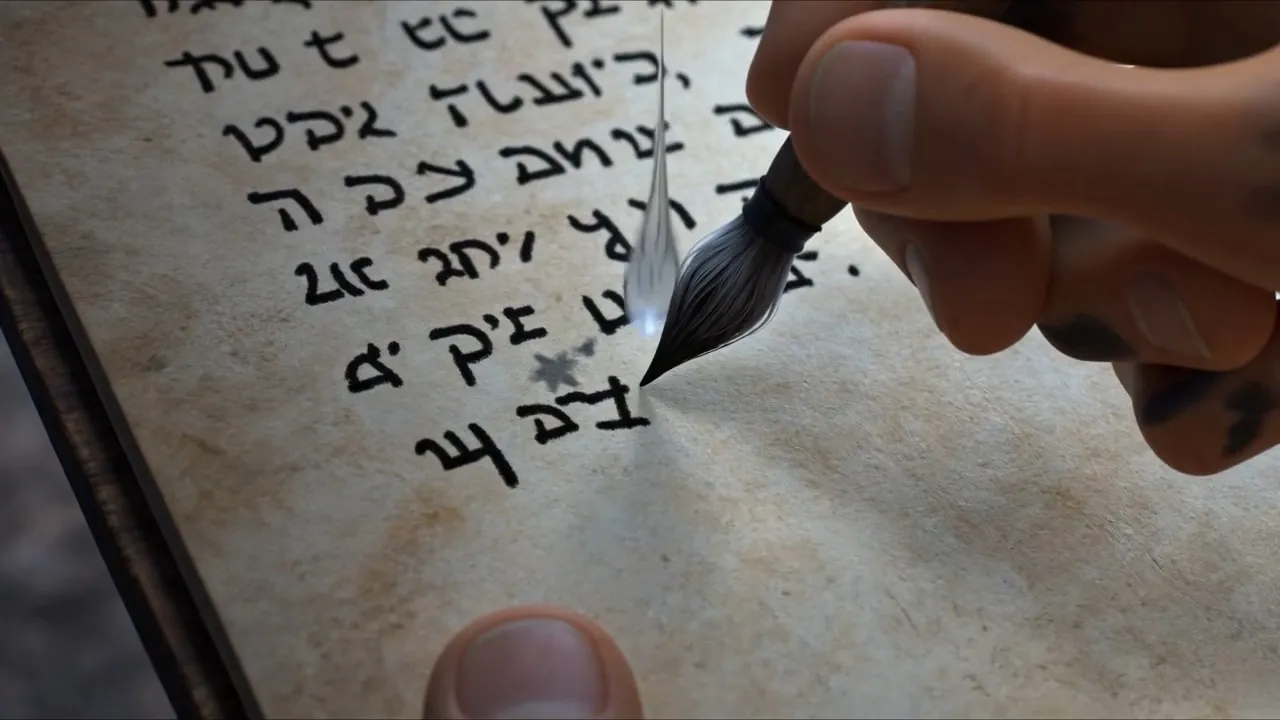A tear falls on the wet ink and blooms a small gray star in the letters