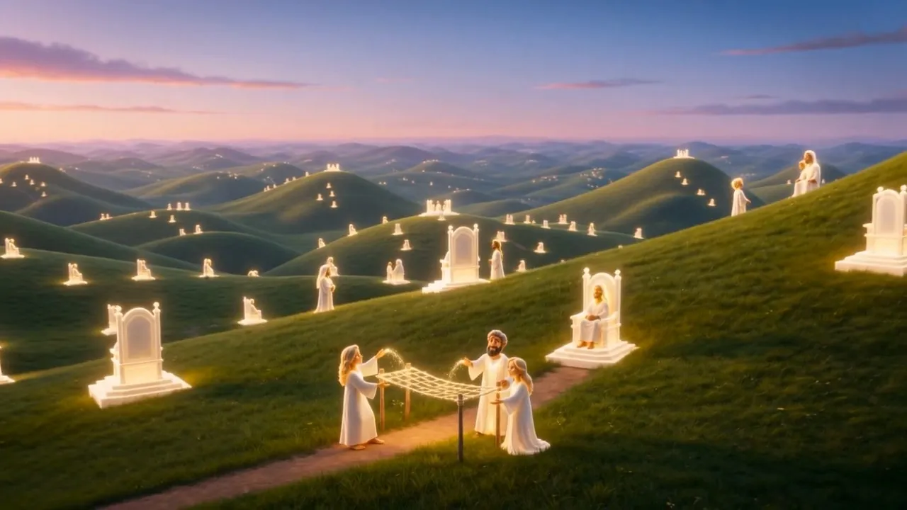 Thrones scattered up the slopes like a village of honor